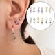 thumbnail image 3 of Pendientes de aro cruzados religiosos sweethay 2 uds hipoalergénicos Vintage Retro Casual Púrpura Platina, 3 of 6