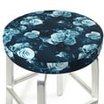 thumbnail image 3 of Kdxio Ink Rose Print Stool Covers Round,Stretch Round Bar Stool Covers Washable Bar Stool Cushion Slipcover for 12-15 Inch Chair, 3 of 7