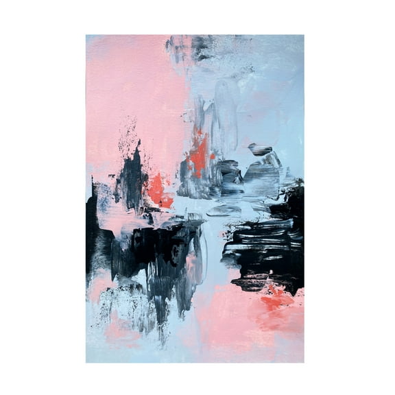 Trademark Fine Art Alyson Storms Pink and Grey Abstract 2 Canvas Wall Art