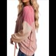 thumbnail image 3 of Moda para Mujer 2025, Camisetas Holgadas Informales de Punto con Cuello Redondo y Larga con Bloques de Color Rosa M, 3 of 10