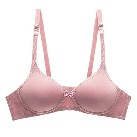 

Female Bra Breathable Thin Double Buckle Comfortable Without Steel Ring Spring Summer Underwear For Women