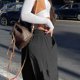 thumbnail image 4 of Gibobby Pantalones tipo cargo estampados de mujer Mujeres ajustable cintura elástica cerdo nariz hebilla pie suelto Hip Hop tejido Casual Cargo pantalones Streetwear(Negro,G), 4 of 5
