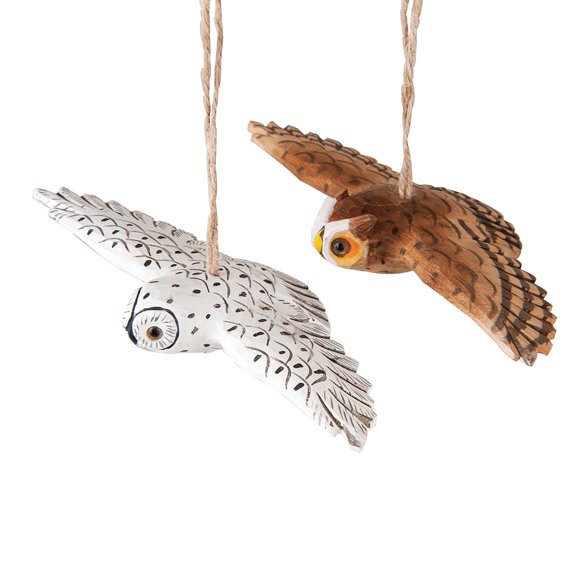 C&F Home Flying Owl Christmas Xmas Ornament Assortment of 2 A/2 Multi