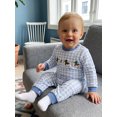 thumbnail image 5 of RUINIXCW Newborn Baby Boy Duck Outfit Plaid Romper Infant Baby Boys Spring Fall Winter Clothes Casual Mallard Embroidery Long Sleeve Jumpsuit, 5 of 7