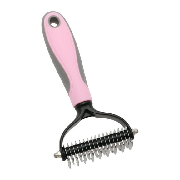 Unique Bargains Pets Grooming Supplies Professional Undercoat Rake Shedding Control for Dogs and Cats 6.69"x3.54" Pink