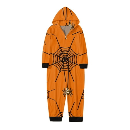 

6-9 Month Girl Clothes Unisex Baby Clothes Halloween Onesie Print With Zipper Orange Clothes