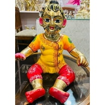 Indiancraftsbykanika Brass Laddu Gopal Decorative Figurine, 14 Inches