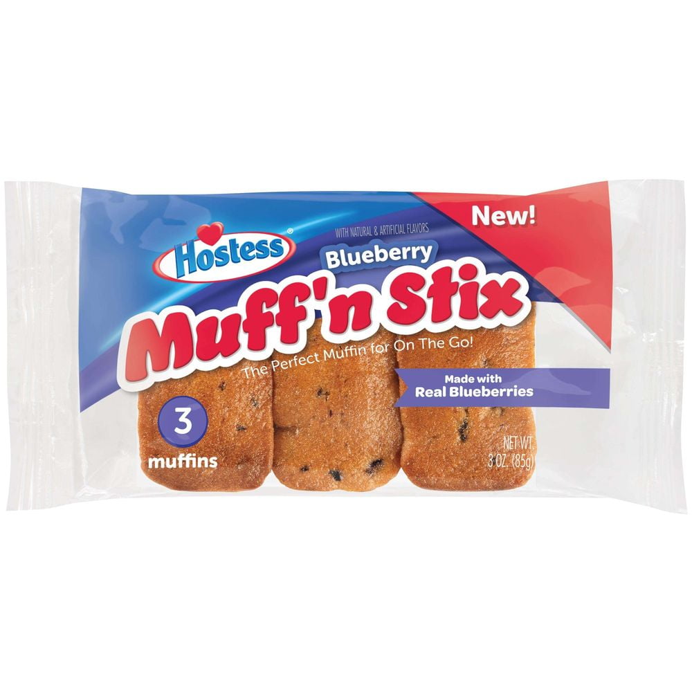 Hostess Blueberry Muffin Stix, 3 Ounce 36 per case.