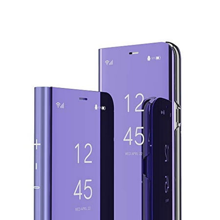 COTDINFORCA Samsung Note 9 Case, Mirror Design Clear View Flip Bookstyle Luxury Protecter Shell with Kickstand Case Cover for Samsung Galaxy Note 9 (2018). Flip Mirror: Purple