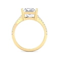 thumbnail image 3 of Dallas - Moissanite Princess Cut Lab Diamond Engagement Ring With Double Band & Sidestones, 3 of 4