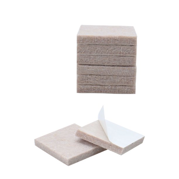 8pcs Felt Furniture Pad Square 1 3/8" Floor Protector Self