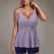 thumbnail image 1 of Trajes de baño tankini para mujer Trajes de baño de dos piezas con espalda de tiras y estampado conservador para mujer Traje de baño de dos piezas para mujer, 1 of 5