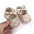 thumbnail image 4 of hengsof Infant Girls Soft Sole First Walking Shoes with Adorable Bow, Breathable Non Slip Crib Shoes for Babies 0-12 Months, Spring Fall Baby Girl Princess Shoes, 4 of 7