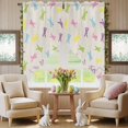 thumbnail image 5 of Happy Easter Rabbit Swag Valance Curtains Spring Easter Pink Blue Green Bunny Silhouette Linen Texture Rod Pocket Swag Curtains Small Window Treatments for Kitchen Bedroom 28" W x 36" L, 2 Panels, 5 of 9