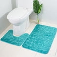 thumbnail image 4 of Yuarrent Tapete de franela para puerta de baño, 2 uds., adoquín, antideslizante, para baño, adoquín, antideslizante, absorbente, lavable Decoración del hogar verde Yuarrent JJ21304-04, 4 of 6