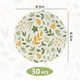 thumbnail image 5 of Paper Plates, 30 Count 7 Inch Disposable Round Dinner Plates with Yellow Floral Pattern, Heavy Duty Soak-Proof Cut-Resistant Microwave Safe for Party, BBQ, Picnic and Family Use, 5 of 8