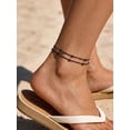 thumbnail image 3 of FindChic Ankle Bracelets for Women, Black Layered Stainless Steel Anklets Waterproof Ball Ankle Chain Summer Birthday Mothers Day Jewelry Gifts for Her Mom Wife, 3 of 9