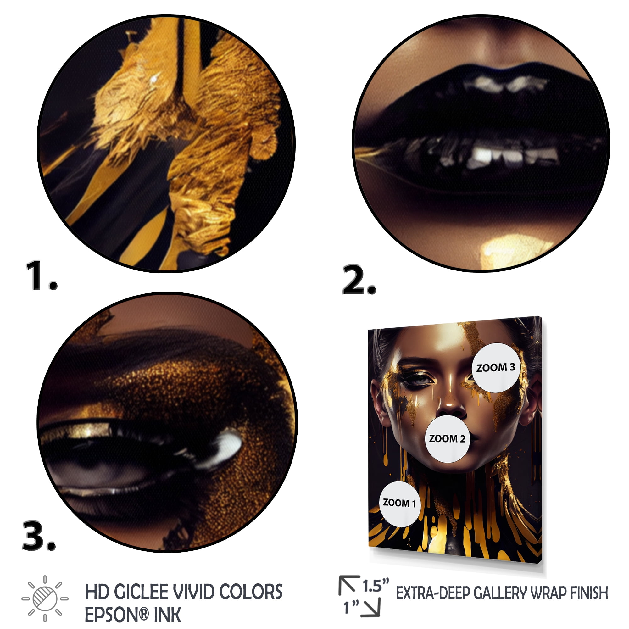 Designart Sensual Liquid Gold Woman II Canvas Wall Art