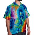 thumbnail image 2 of tie dye90 Men's Casual Hawaiian Button Down Short Sleeve Summer Beach Printed Shirt, 2 of 6