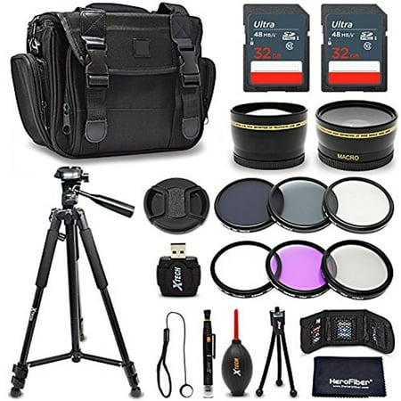 Premium 52mm Accessories Bundle Kit for Nikon D7500 D5600 D3400 D750 D3300 D3200 D5500 D5300 D5200 D5100 D5000 D7200 D7100 D7000 D610 D600 Includes 64GB Memory, Camera Case, 52mm Lenses +