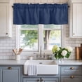 thumbnail image 2 of Navy Blue Window Valance Curtain Solid Color Rod Pocket Short Curtain for Living Room, Bedroom & Kitchen Window Decor 54x18in, 2 of 8