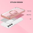 thumbnail image 3 of Clear Magnetic Case for Samsung Galaxy S23 5G with Gradient Glitter Peice(2 in 1), Luxury Plating Cute Transparent Bling Sparke Case for Women Girls,Shockproof TPU Protector Cover-Rose Gold, 3 of 18