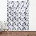 thumbnail image 4 of Ambesonne Nautical Fabric by the Yard Upholstery, Underwater Shark Sketch, 1 Yard, Dark Indigo and White, 4 of 5