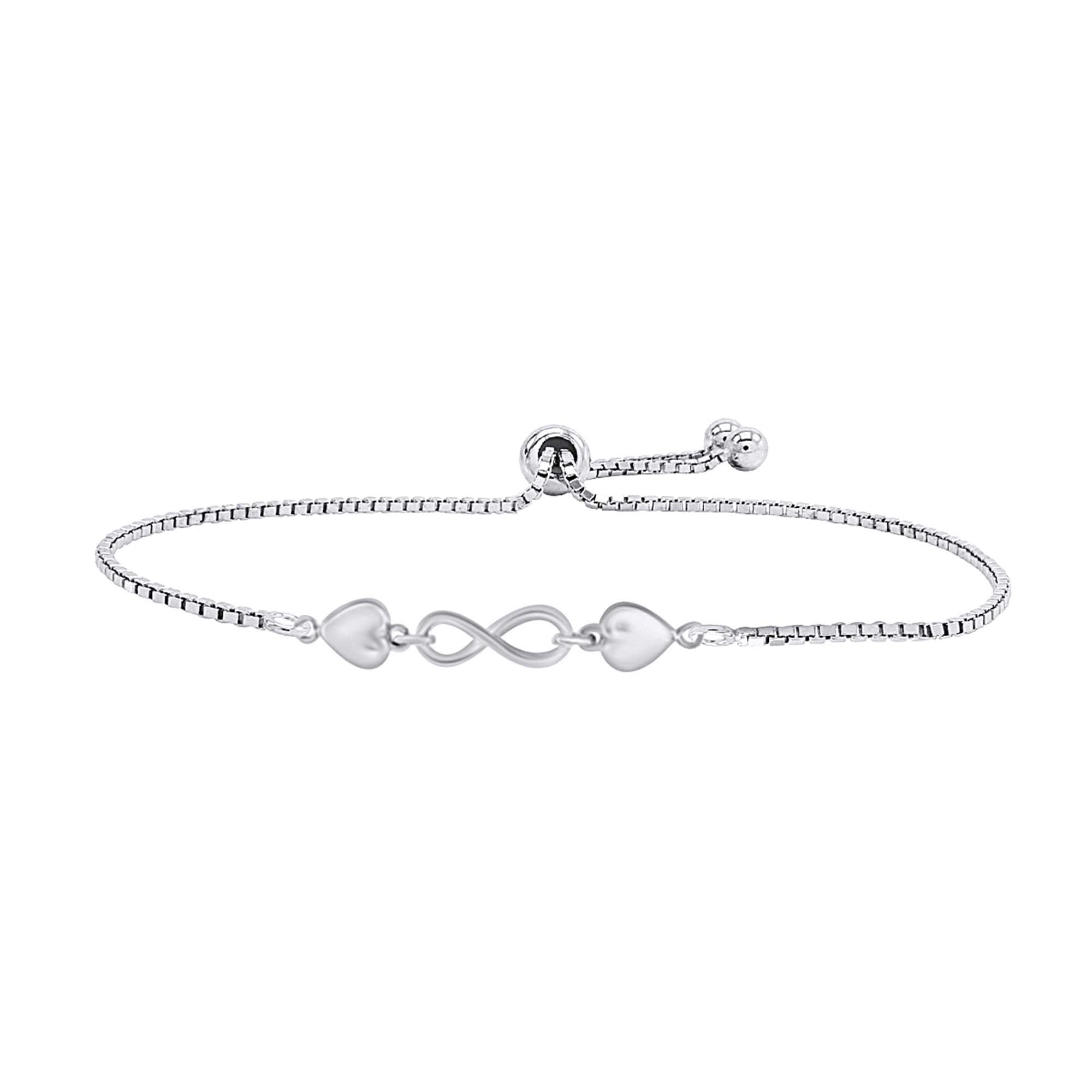 Jewel Zone US 14k White Gold Over Sterling Silver Infinity Double