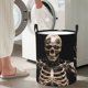thumbnail image 5 of Fotbe Cyber Skeleton With Tattoos Cesto de Ropa con Asas, Cesto Impermeable de Gran Capacidad, Bolsa de Lavado para Dormitorio, Cesto de Ropa con Ruedas y Asas-Medium, 5 of 6
