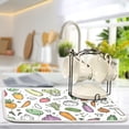thumbnail image 5 of Yayeee Dish Drying Mat for Kitchen Counter 16"x18" Microfiber Absorbent Pad, Purple Vegetables Pattern, 5 of 7