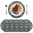 thumbnail image 3 of Dark Floral Pattern 15.4in Diameter PVC Plate Mat, Heat-Resistant and Cuttable, Kitchen Decor, 3 of 7