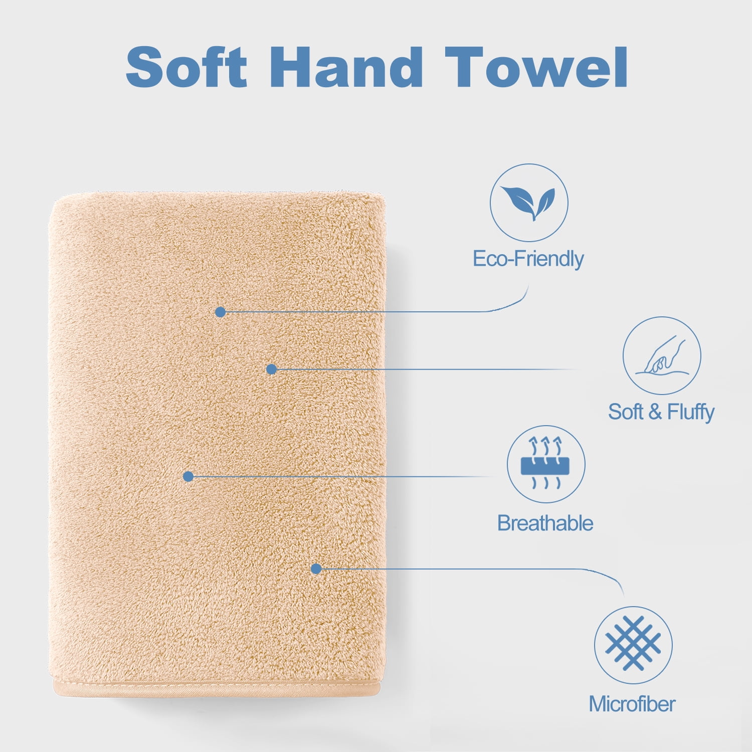 Jessy Home 12 Pack Apricot Yellow Hand Towel Set 16"x31" Soft Highly Absorbent Quick Dry Bathroom Bath Hand Towels Microfiber Plush Towels