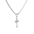 thumbnail image 3 of Small and Dainty Sterling Silver Cross Charm Stainless Steel Snake Chain Necklace, 16 Inch, 3 of 5