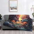 thumbnail image 2 of Fotbe Colorful Wave Dragon Head Manta de Franela con Estampado, Manta Ultrasuave para Cama, Sofá, Auto, Hipoalergénica y Antibolitas-80"x60", 2 of 6