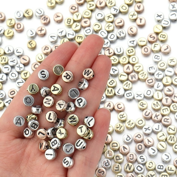 Flat Round Letter Beaded Diy Bracelet Ornament