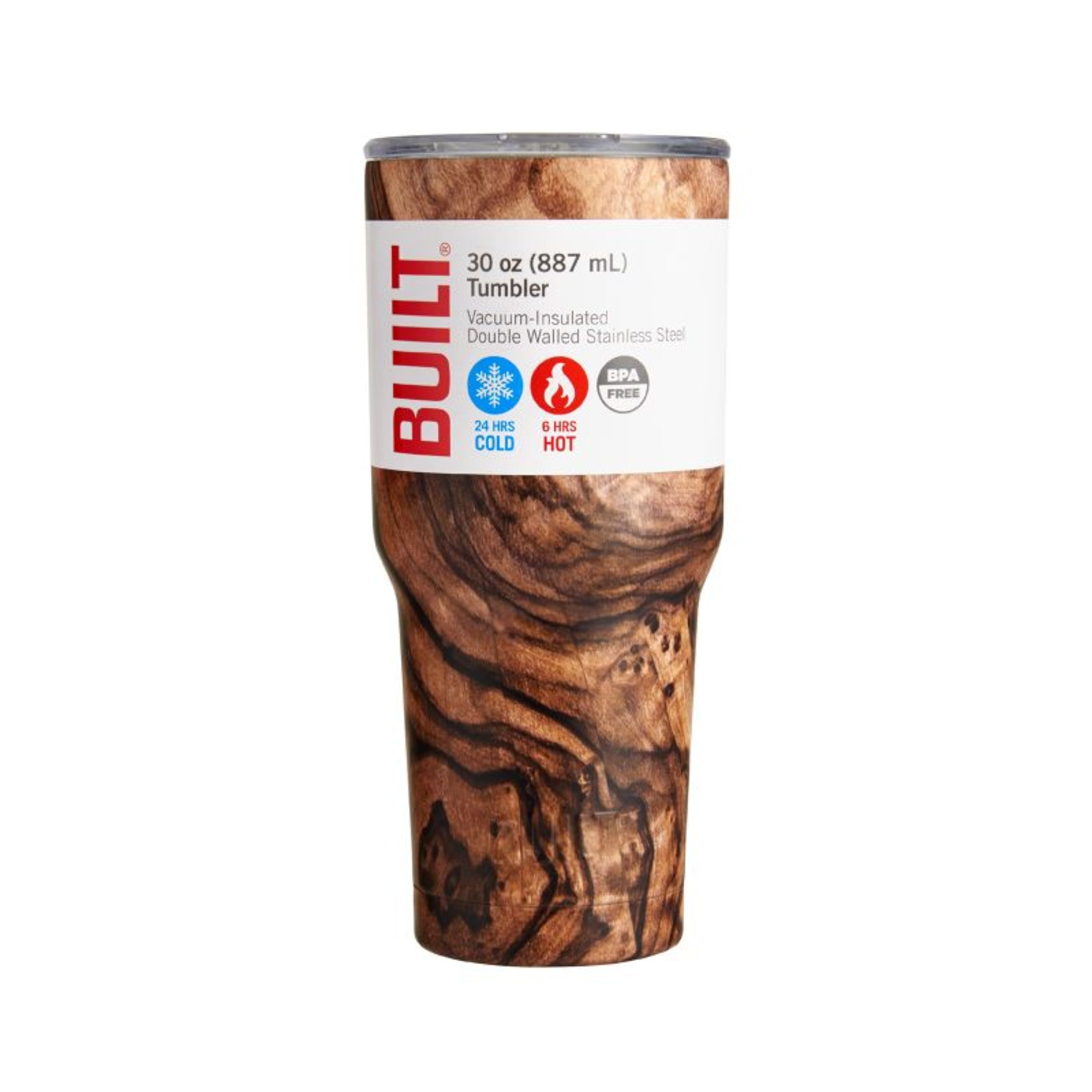 BUILT 30 oz Double-Wall Stainless Steel Tumbler Water Bottle, Burlywood