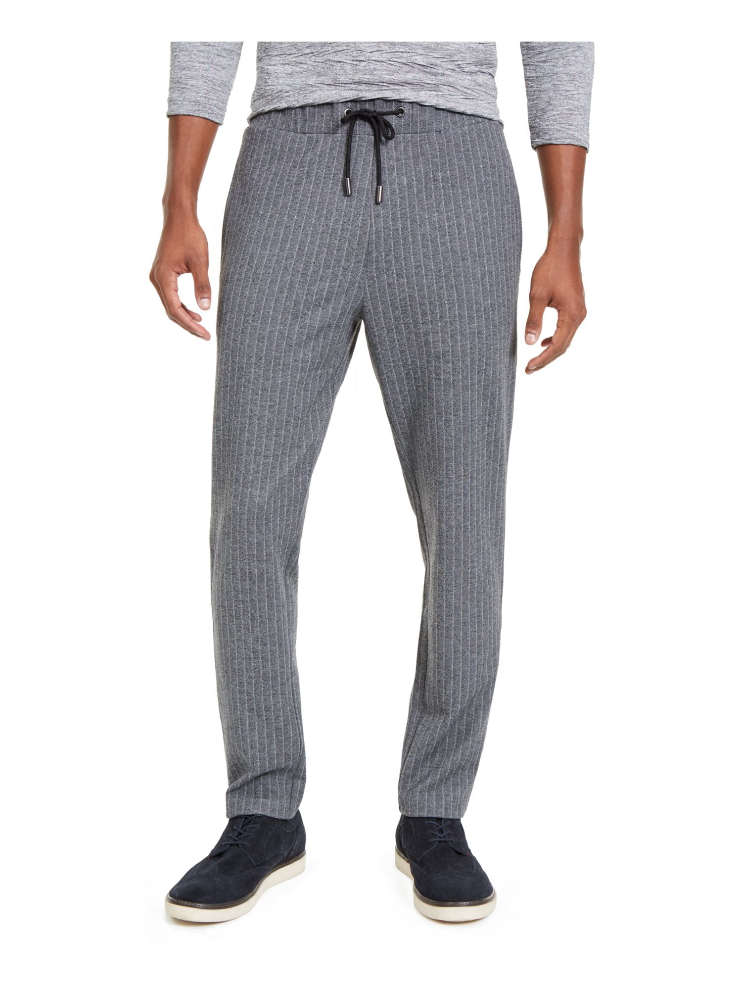 ALFANI Mens Gray Stretch Pinstripe 
