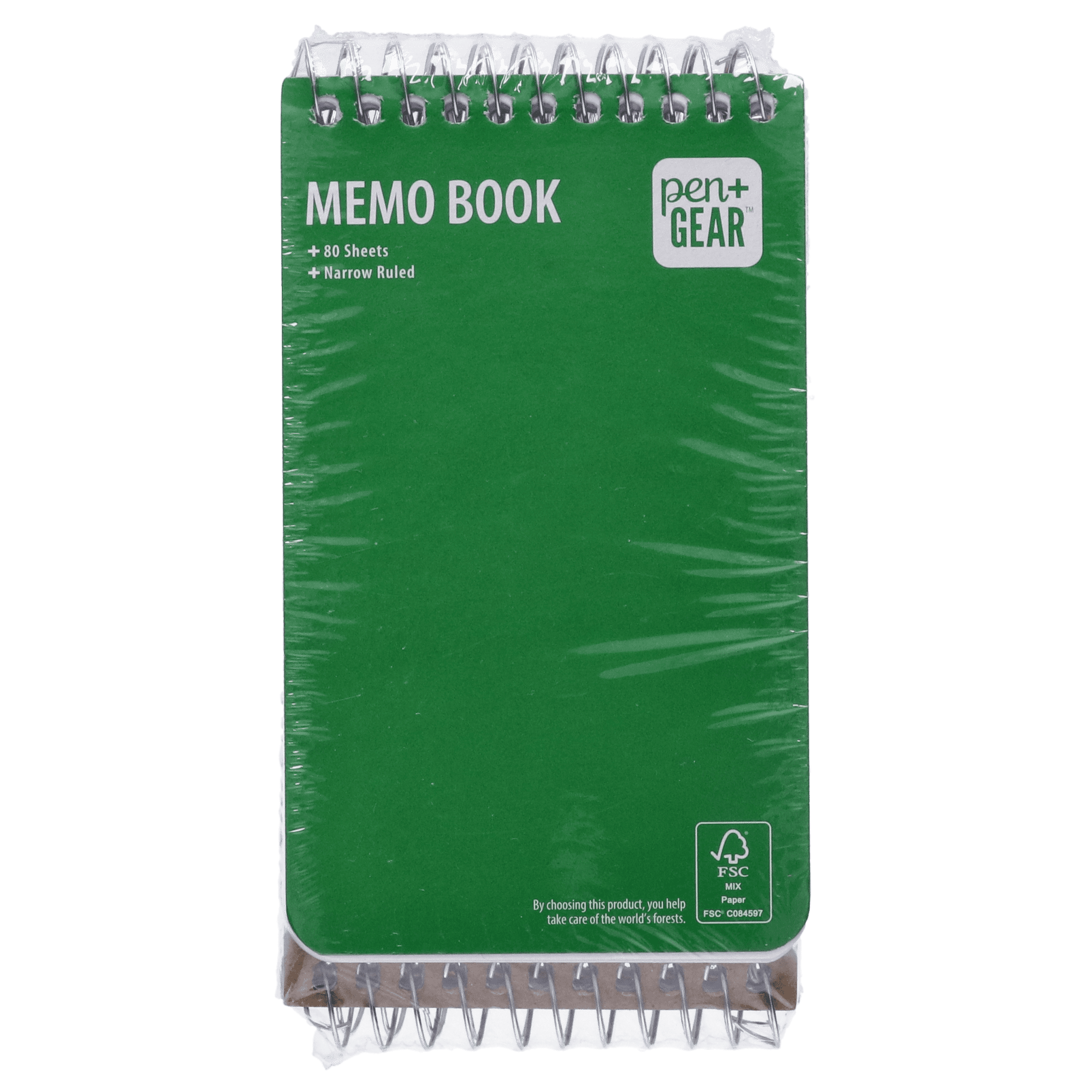 Pen + Gear Spiral Bound Ruled Paper Memo Book, 3 in x 5 in, 4 Pack, 80 Sheets Each, 0 Holes