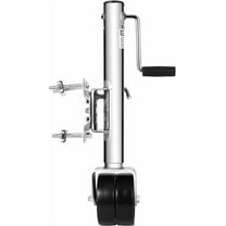 Towallmark Heavy Duty Trailer Jack 1500 lbs - 6" Dual Wheel Swivel Jack, 13" Lift, for Boat/RV/Camper Trailers - Silver