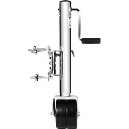 Towallmark Heavy Duty Trailer Jack 1500 lbs - 6" Dual Wheel Swivel Jack, 13" Lift, for Boat/RV/Camper Trailers - Silver