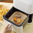 thumbnail image 4 of Air Fryer Paper Liners Disposable:Large Cooker Air Fryer Disposable Paper Liners, Oil Proof Parchment Sheets Basket Bowl Liner for Baking Cooking Food, 4 of 5