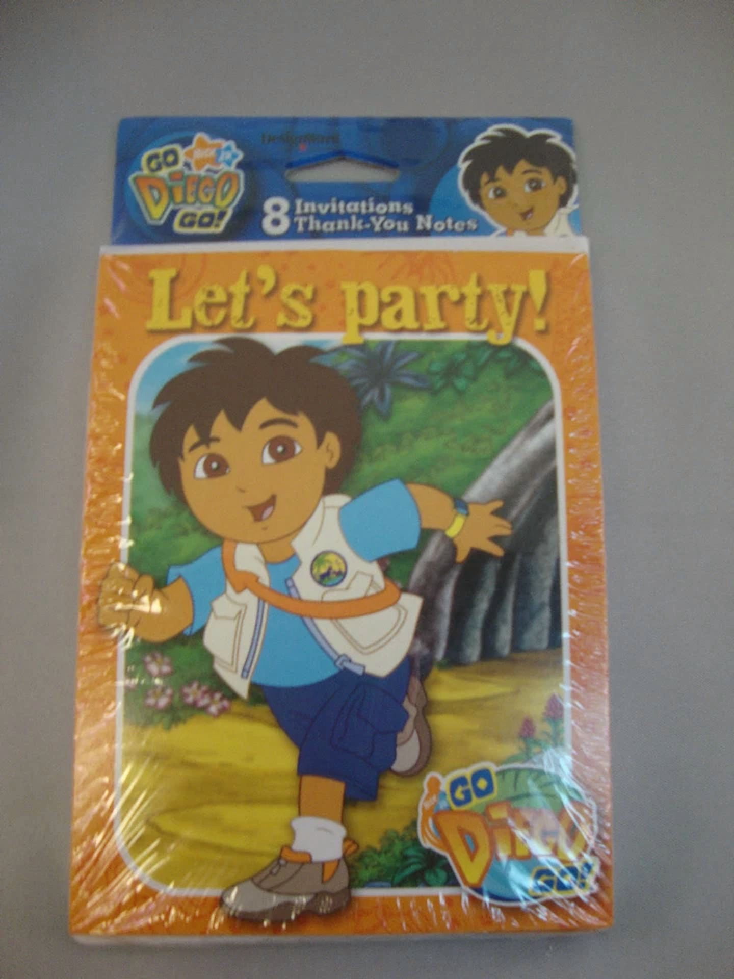 Go Diego Go Invitations & Thank You Cards - Lot Of 2 Packages -- Party Supplies
