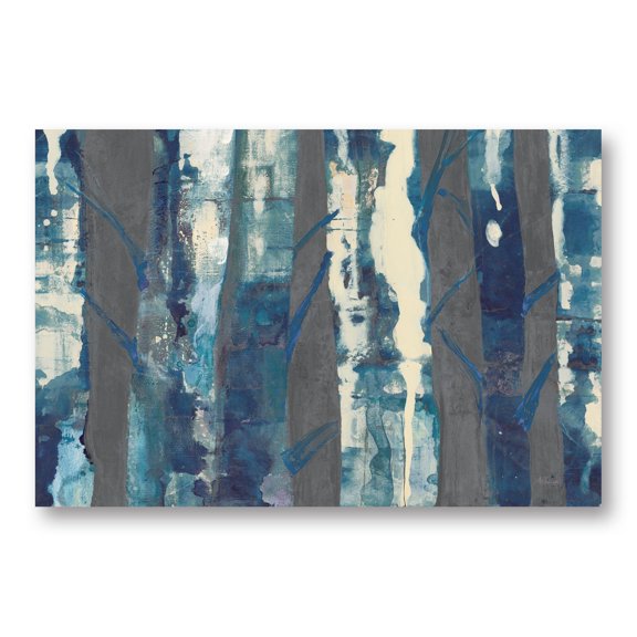 Gango Home Decor Contemporary Deep Woods III Indigo on Gray by Albena Hristova (Printed on Paper); One 16x12in Unframed Paper Poster