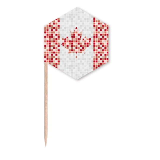 Canada National Flag Maple Mosaic Toothpick Flags Cupcake Picks Party Celebration
