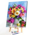 thumbnail image 2 of Kit de pintura por números, lienzo de flores coloridas DIY, cuadro de arte al óleo, decoración del hogar FLhrweasw Nuevo, 2 of 9