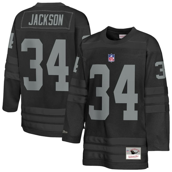 Youth Mitchell & Ness Bo Jackson Black Las Vegas Raiders Hockey Fashion Jersey