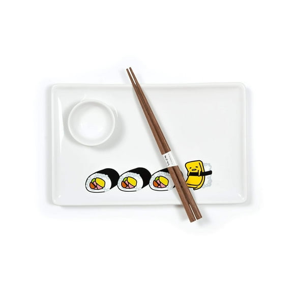 Set de sushi Seven20 Gudetama de gres con plato, plato para wasabi
