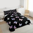 thumbnail image 3 of Homewish Gradient Colorful Butterfly Bedding Comforter Set,Cartoon Animal Twin Comforter Sets,Rainbow Ombre Bedding Set For Girl,Luxury Bedroom Decor Reversible,2pcs, 3 of 8