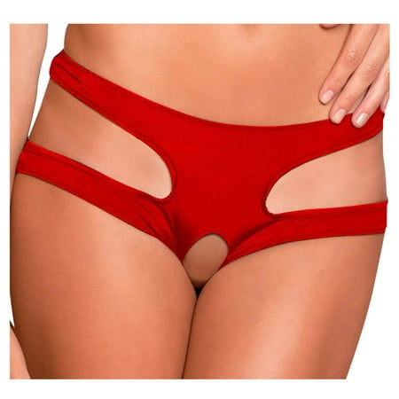 

wofedyo Thongs for Women Briefs Color Open Sexy Fashion Plus Underwear Size File Women Super Thong Shapewear for Women Red L