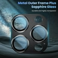 thumbnail image 2 of [2 Pack] Camera Lens Protector Compatible with iPhone 16 Pro Max/iPhone 16 Pro, 9H Tempered Glass Screen Protector, Metal Protective Lens Cover for iPhone 16 Pro Max/iPhone 16 Pro - Black, 2 of 7